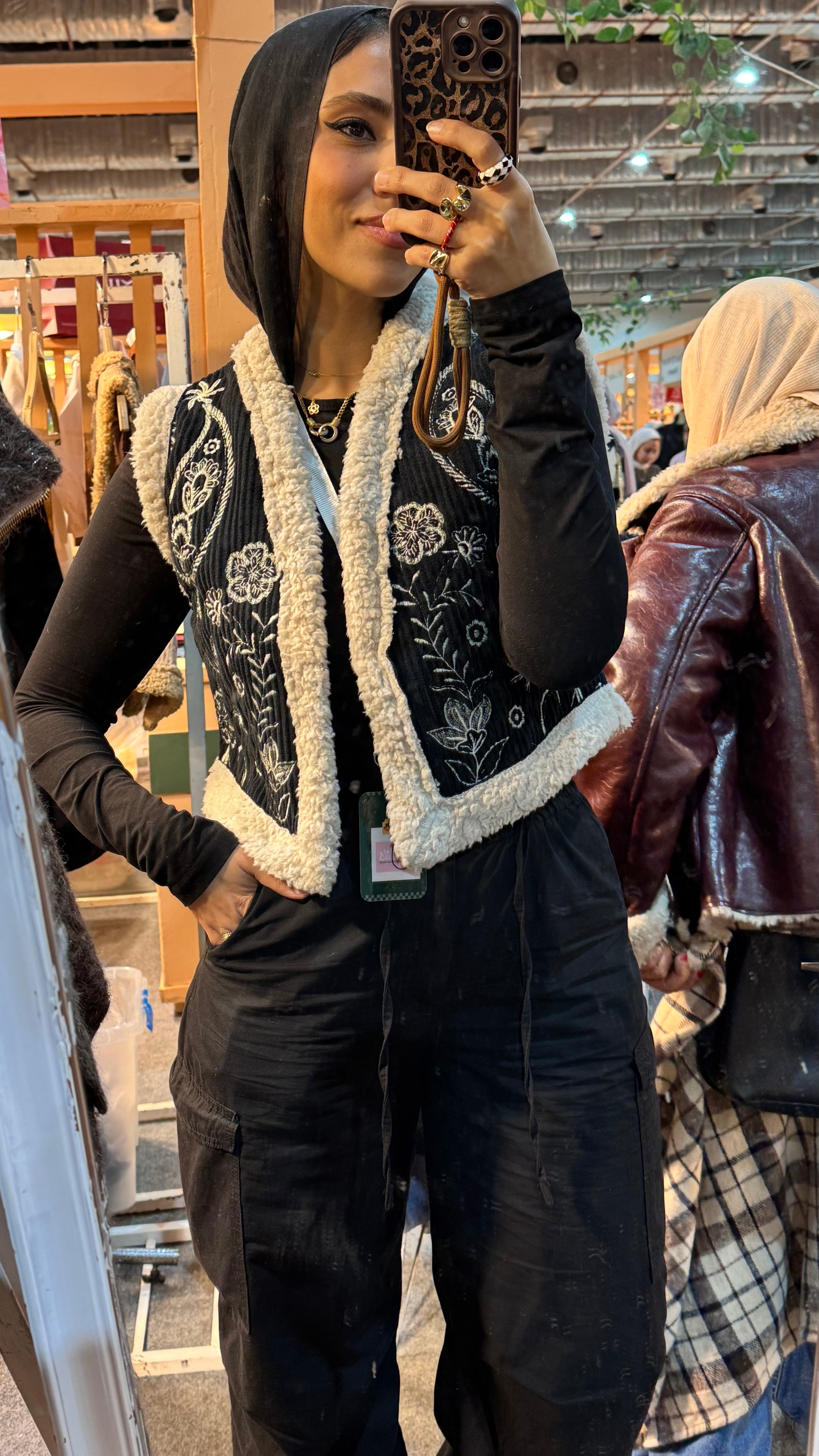 Black Fur Vest