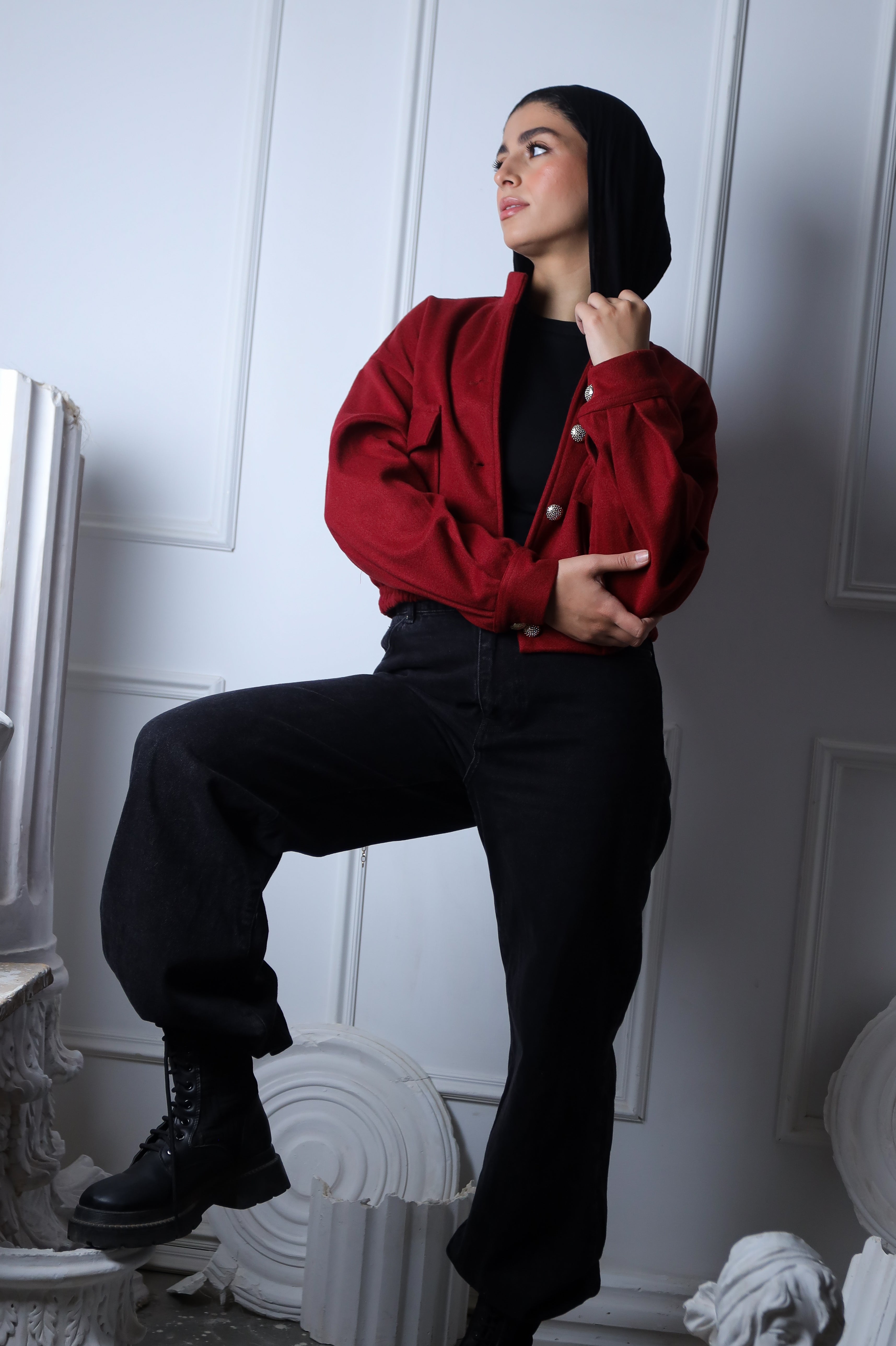 Red Cropped Jacket