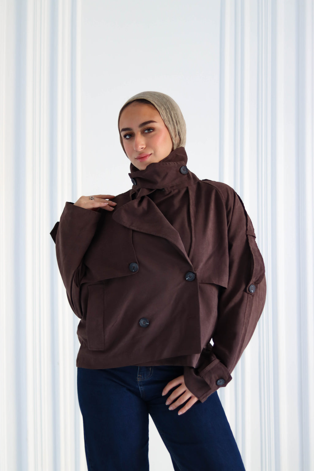 Brown Cropped Trench