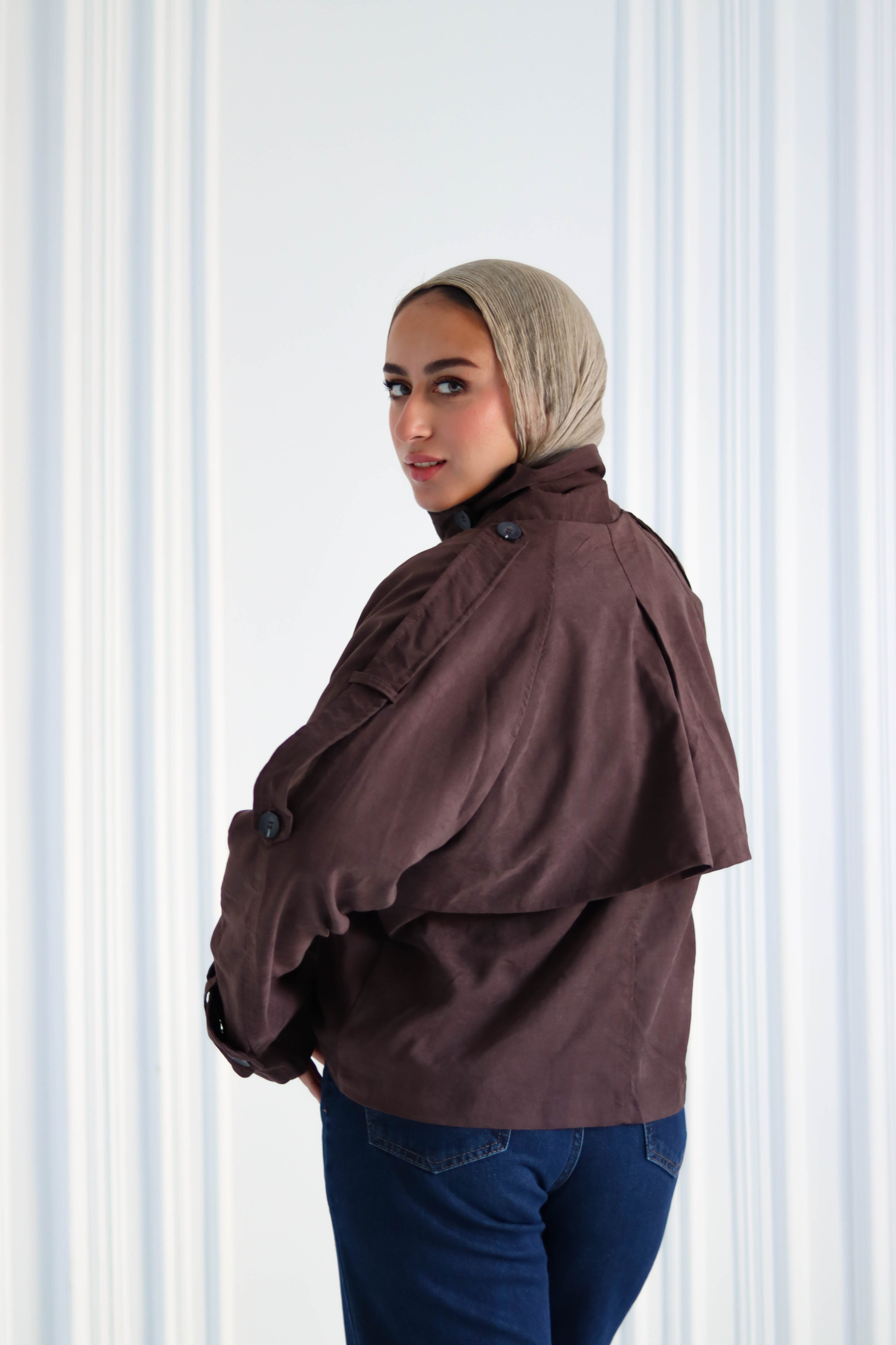 Brown Cropped Trench