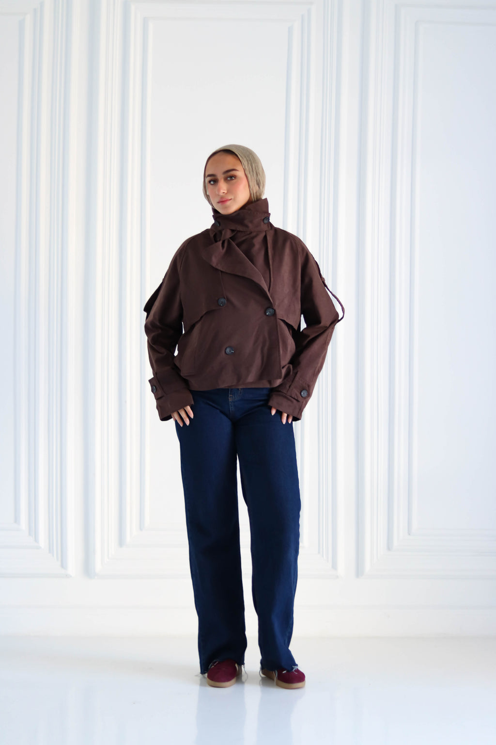 Brown Cropped Trench