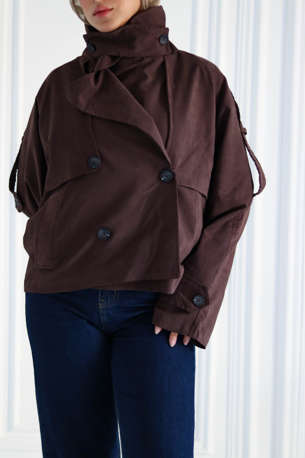 Brown Cropped Trench