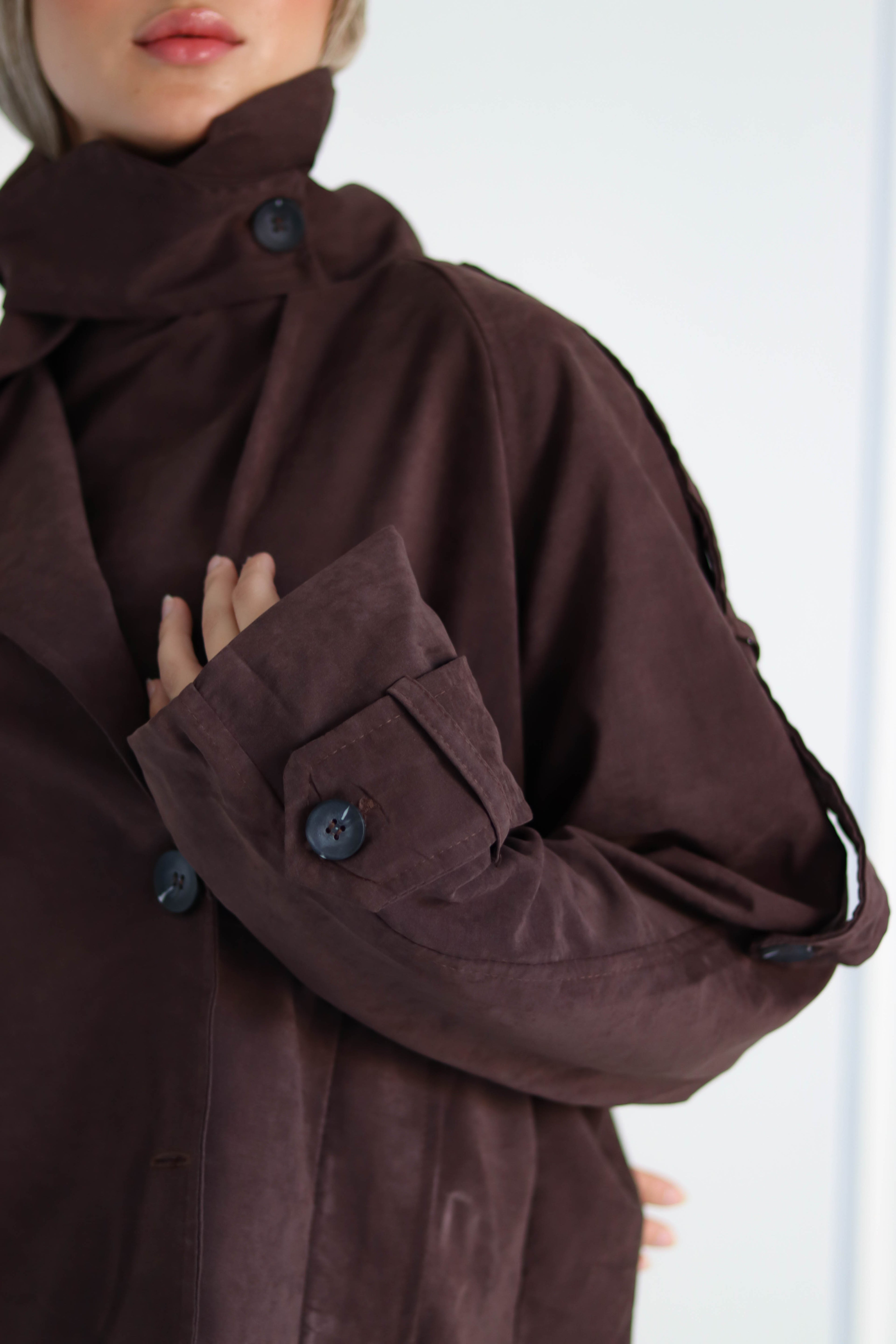 Brown Cropped Trench