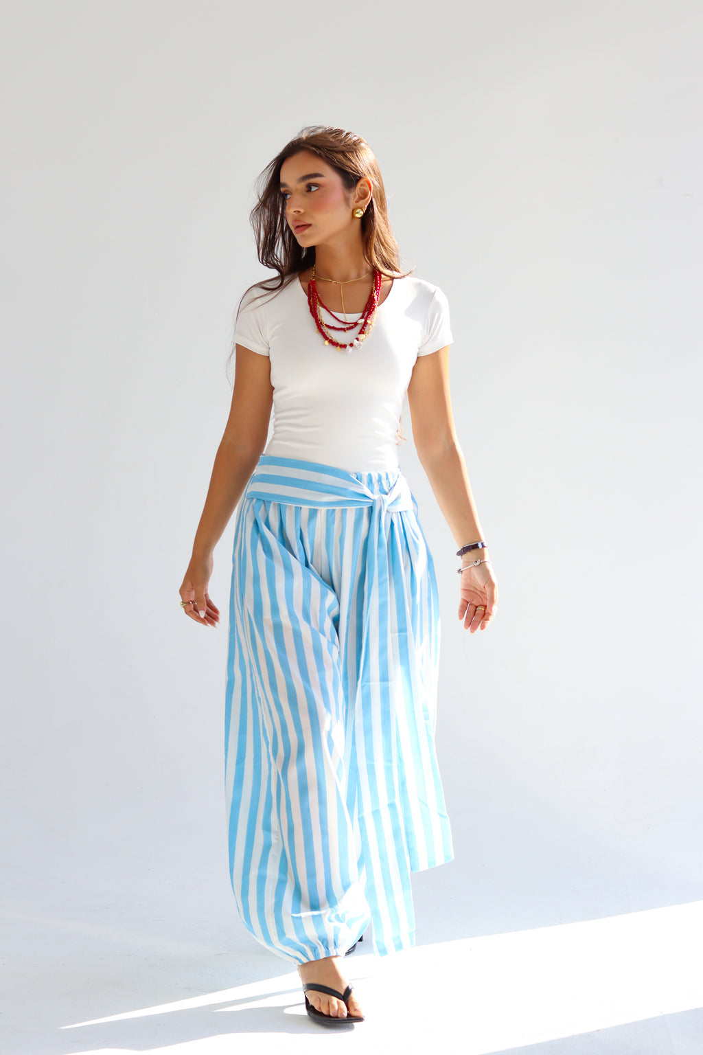 The Stripe Pant - Sky Blue