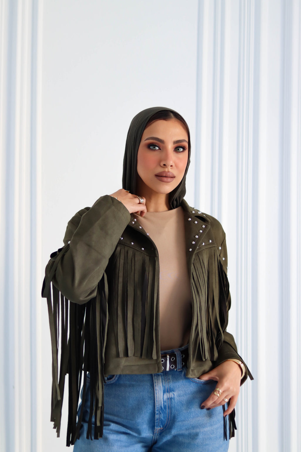Olive Tassels Jacket
