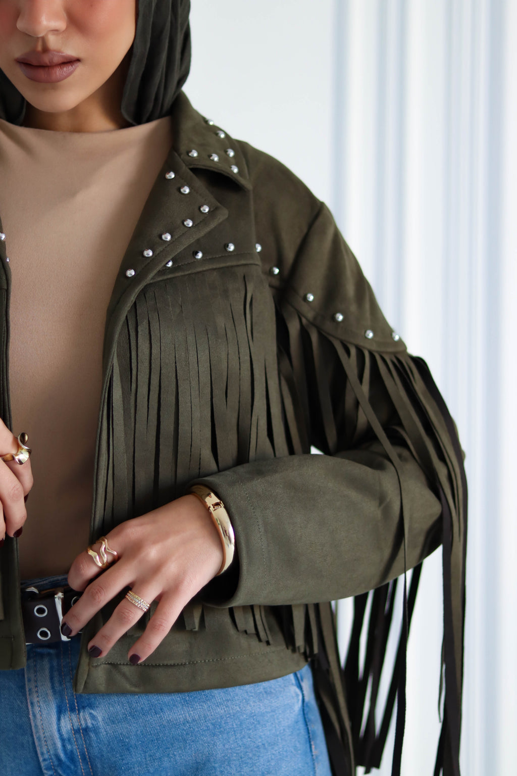 Olive Tassels Jacket