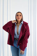 Burgandy Cropped Trench